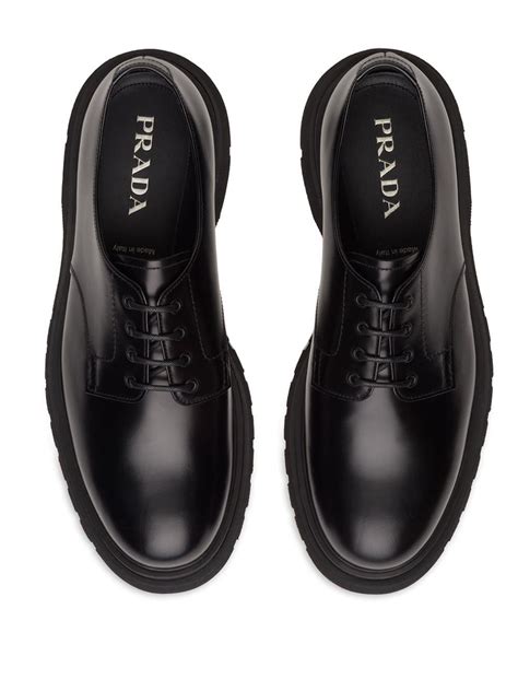 prada shoes derby|Prada leather lace up shoes.